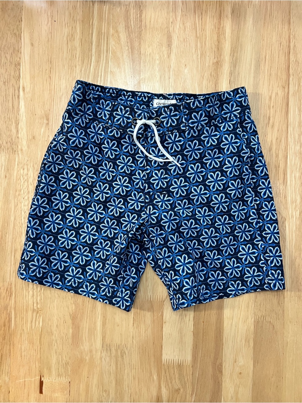 Crewcuts Navy Floral Print Boys Swim Trunks